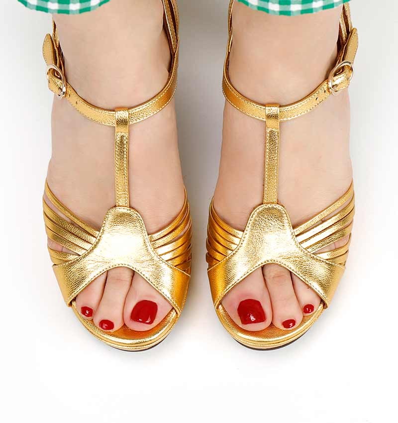 golden sandals