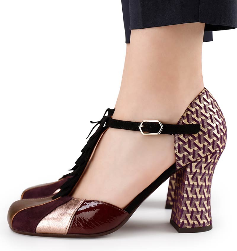 Chie Mihara Niky Damen-Schuhe Pumps Absatzschuhe Elegant Bordeaux Leder Spain 