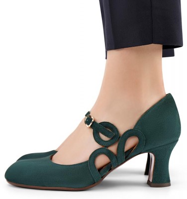 Dark green online mary jane shoes
