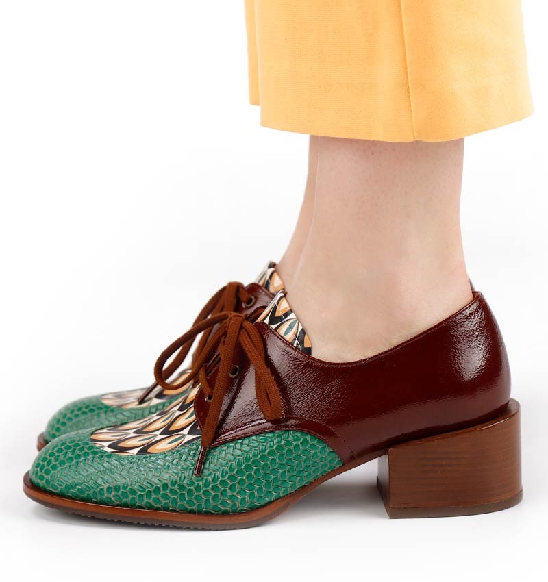 SEDIA GREEN AND BROWN CHiE MIHARA zapatos