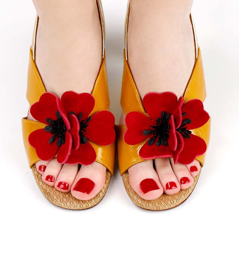 Red and hotsell yellow sandals
