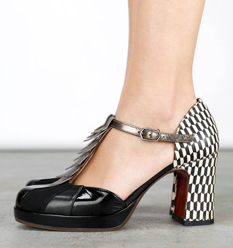 DAFABA BLACK AND WHITE CHiE MIHARA zapatos