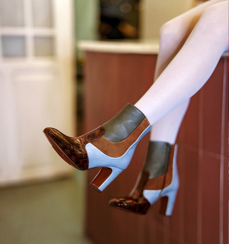 Chie Mihara ETUSA BROWN BLUE boots Fall Winter Collection