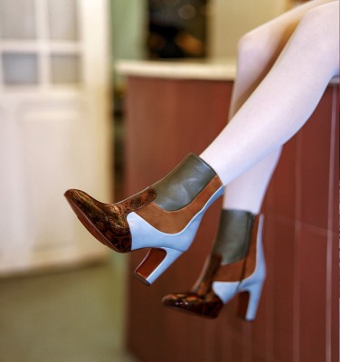 ETUSA BROWN & BLUE CHiE MIHARA boots