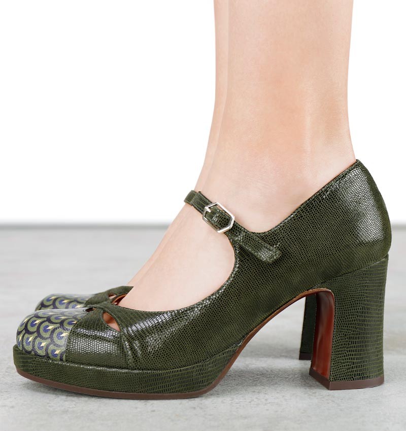 DAZUE DARK GREEN CHiE MIHARA zapatos