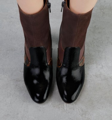 ETUSA BLACK & BROWN CHiE MIHARA boots