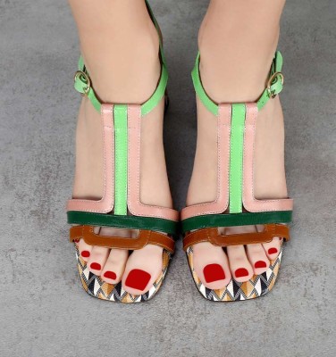PIYATA MULTI GREEN CHiE MIHARA sandals