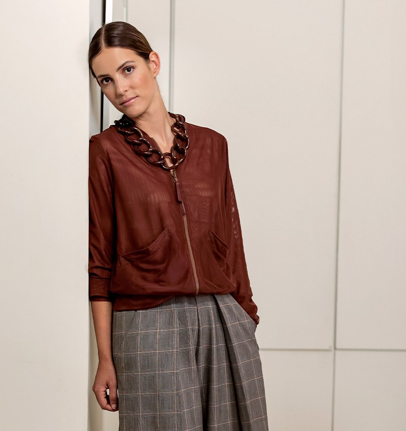 CARDIGAN CHEVI MARRON