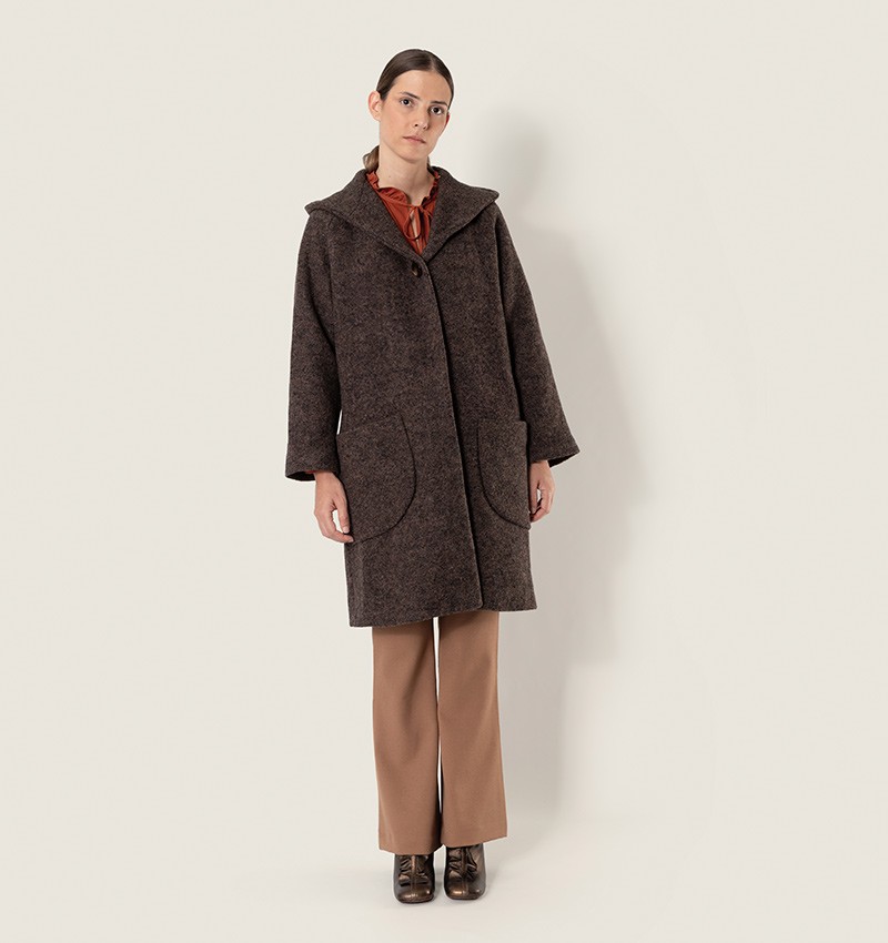 Chie Mihara CAROL COAT BROWN Vetements Collection Automne Hiver