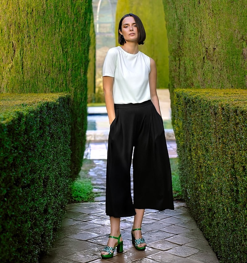 PANTALON PASTICHE NEGRO