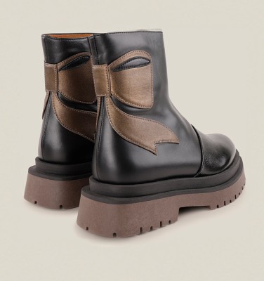 ZASPEL BLACK AND COPPER CHiE MIHARA boots