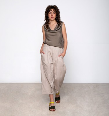 PANTALONI PERLA MARRONE CHIARO
