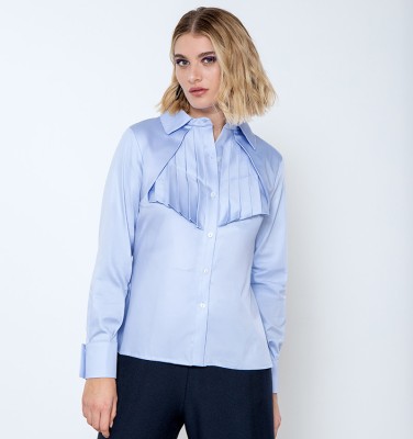 CHEMISE BLEUE BAION