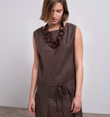 VESTITO DITA MARRONE